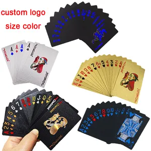 Gold schwarz Custom Logo Kunststoff Grün Spielkarten Großhandel Wasserdicht 777 Spielkarte Poker gedruckt High Quality Sexual