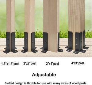 8 cái có thể điều chỉnh bài Neo chân đế Kit Heavy Duty gỗ hàng rào cơ sở Bracket Fit 1.5x1.52x22x44x4 bài viết - Product Image 4