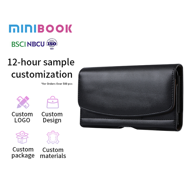 Minibook Leather Shockproof Protective Holster with Belt Clip for Mobile Phone Case-Street Fashion Design
