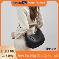 Sac bandoulière tendance demi-lune en cuir véritable, style minimaliste pour femme, grande capacité, sac à main bandoulière de créateur de niche, forme croissant