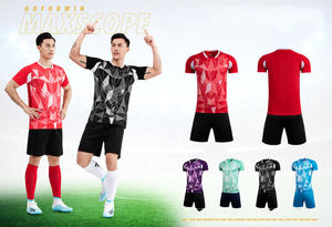 Nouveau maillot de football pour hommes, uniforme personnalisé pour adultes, ensembles de maillots de football respirants, vêtements de sport courts, logo personnalisé, 100% polyester - Product Image 2