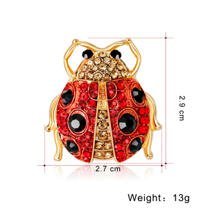 Nouvelle broche insecte multicolore cristal strass coccinelle sept taches papillon broche insecte scarabée femmes vêtements accessoires - Product Image 4