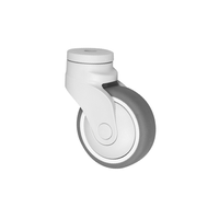 Roulettes industrielles en plastique OEM, entièrement en plastique, moyennes, légères, pivotantes, avec trou de boulon