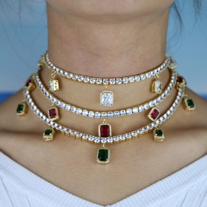 Collana Choker Tennis con Zirconi per Donna, Regalo di Nozze e Fidanzamento, con Ciondolo a Farfalla in Zirconi, <span class=keywords><strong>Gioielli</strong></span> Hip Hop Rock ICED OUT Bling - Product Image 5