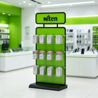Expositor de Accesorios para Teléfonos Móviles, Soporte de Metal con Ganchos para Fundas de Teléfono y Cables, Organizador de Productos 3C para Tienda