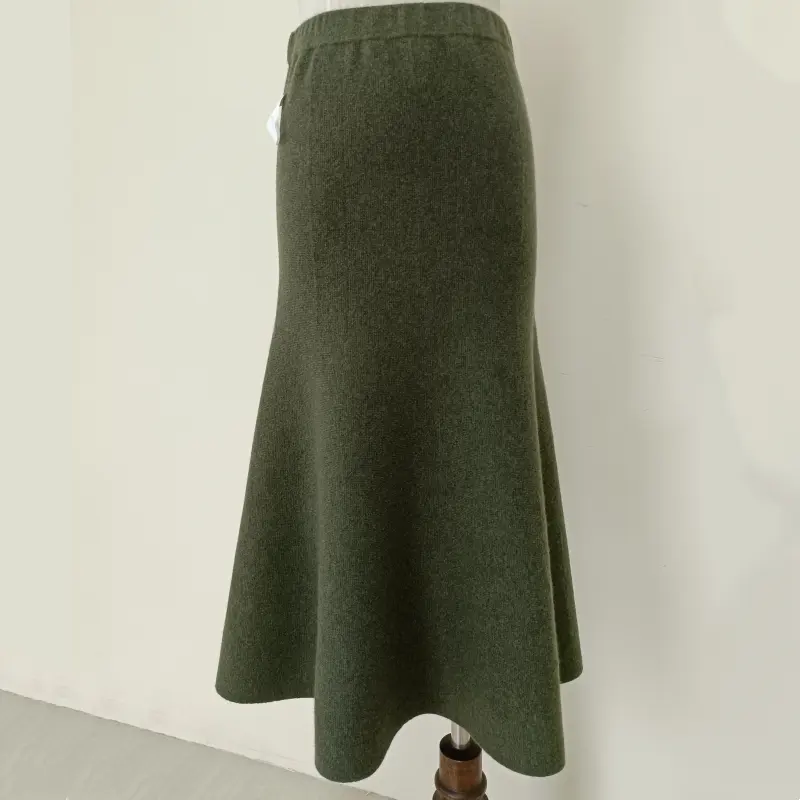 Falda de mujer de Cachemira estilo casual de fábrica falda de mujer de punto vestido de señora