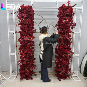 LEDA 2M Luxury Red Flower Garland Artificial Flowers Wedding <b>Decoration</b> Long Runner Flower Row For Wedding Backdrop Decor - Product Image 5