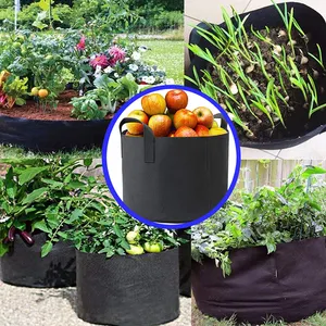 Bolsa de jardinagem não-tecido, saco de vasos para plantio de mudas, batata, cogumelo, vasos de feltro para plantas