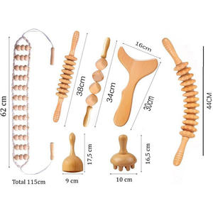 Kit de Ferramentas de Massoterapia de Madeira Atacado para Modelagem Corporal Massageador de Drenagem Linfática de Madeira para Celulite Ferramentas de <span class=keywords><strong>Gua</strong></span> Sha de Madeira - Product Image 2