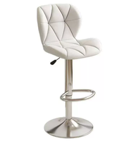 Chaise de bar moderne à dossier réglable, tabouret haut avec base en acier inoxydable pour usage extérieur