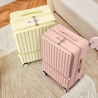 Valise trolley multifonctionnelle 20 pouces avec fermeture éclair, pour étudiantes, élégante et résistante, avec roues universelles