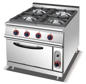 wholesale gas cooking range with electric oven/stainless steel catering equipment 4 burners range gas stove
