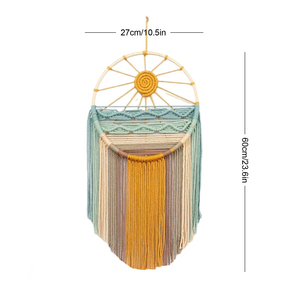 Arte Murale Tramonto e Alba, <span class=keywords><strong>Acchiappasogni</strong></span> Macramè da Parete, Decorazione Colorata per Camera da Letto e Soggiorno - Product Image 4