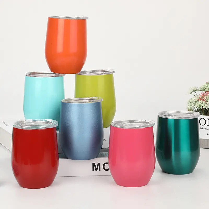 360ml insulated stainless steel mug 12oz egg shape tumbler wine cup beer cup caffe cup