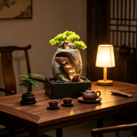 Ornement de relaxation pour la maison et le bureau, fontaine zen japonaise à 3 niveaux, pots en cascade, arbre bonsaï, pagode, décoration intérieure
