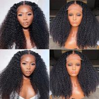 250% densité Hd dentelle perruque Afro crépus bouclés perruque Afro cheveux perruques pour cheveux humains noirs Transparent mongol naturel avant femmes