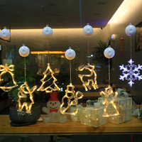 Led Star Moon Weihnachten Saugnapf Lampe Weihnachts dekorationen für Home Wedding Party Fenster hängen Ornamente