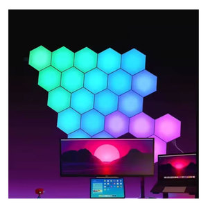 Lampes hexagonales <span class=keywords><strong>LED</strong></span> à lumière quantique multicolore Rgb Bluetooth <span class=keywords><strong>Led</strong></span> Hexagonal App Lampara Hexagonal - Product Image 2