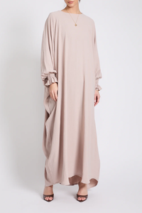 Robe Abaya de style Dubaï haut de gamme personnalisée pour femmes musulmanes, design brodé, bordure à volants, manches longues, robe ample - Product Image 6