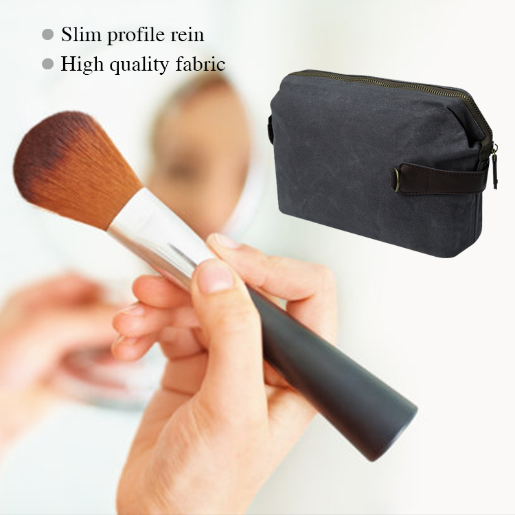 Estuche de kit dopp de afeitar impermeable de cuero de lona personalizado, neceser de viaje para hombre