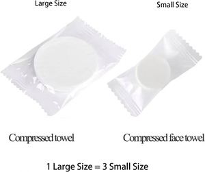 Mini lingettes compressées jetables écologiques certifiées CE, 100 pièces, serviettes de camping portables, lingettes non tissées format pièce de monnaie - Product Image 2