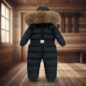 Combinaison <span class=keywords><strong>de</strong></span> <span class=keywords><strong>ski</strong></span> d'hiver une pièce pour garçons et filles, nouvelle combinaison <span class=keywords><strong>de</strong></span> <span class=keywords><strong>ski</strong></span> pour bébé avec grand col en fourrure, fermeture éclair, techniques d'impression pour enfants - Product Image 6