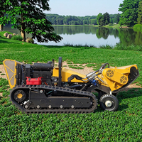 Tondeuse robotisée télécommandée à moteur essence pour l'agriculture et la foresterie, récolteuse zéro-turn sur chenilles, hydrostatique de précision