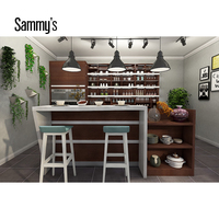 Moderner Farmhaus-Stil Holz-Wandschrank mit Offenen Regalen, Bücherregal, Schreibtisch, Kleiderschrank-Design, Paneel-Stil für Wohnzimmer und Hotel