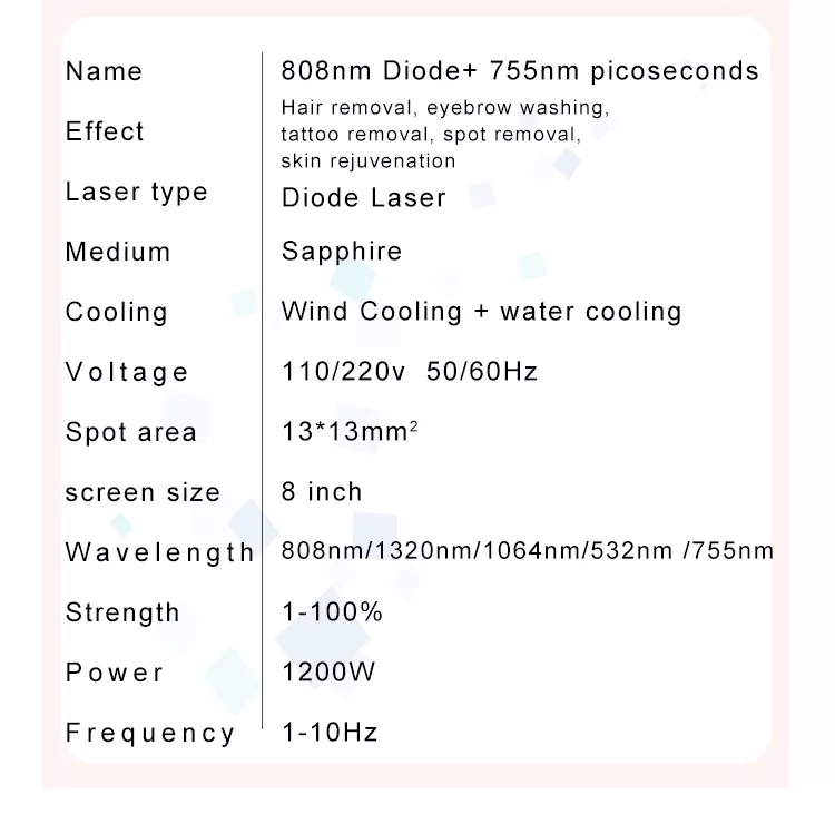 Portable 808 Diode Laser Hair Removal Machine picosecond laser remove freckles Pico laser Tattoo Removal Carbon peeling Device