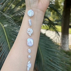 สร้อยคอจี้มุกบาโรกแบบมินิมอลคุณภาพสูง ดีไซน์ทันสมัย ทำมือ ชุบทอง 18K  แบบสั่งทำได้ - Product Image 1