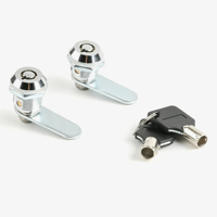 Serrure cylindrique BLJ 19 mm en alliage de zinc, serrure tubulaire à came en laiton, grade 2 ANSI, chromée, 2 clés pour portes de casiers et distributeurs automatiques