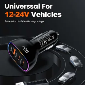 ที่ชาร์จในรถยนต์ USB 90W 3 พอร์ต ชาร์จเร็วแบบคู่ PD30W QC3.0 อะแดปเตอร์จ่ายไฟแบบเร็วพิเศษ ที่ชาร์จโทรศัพท์ในรถยนต์อเนกประสงค์ สำหรับ iPhone 17 16 Pro - Product Image 5