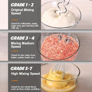 180W 7-Speed Electric Hand Mixer, Handheld Whisk with 4 Stainless Steel Accessories, Turbo Boost & Eject Button for Cakes <b>Eggs</b> - Product Image 3