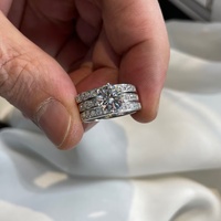 Labor-Gezüchteter Diamant Verlobungs- und Ehering 925 Sterling Silber IGI-Zertifiziert CVD HPHT Massiv 18k Vergoldet Damen Rundschliff Set