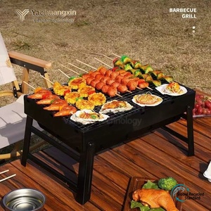Barbecue portable d'extérieur, barbecue pliable, petit barbecue à charbon de bois portatif pour la maison - Product Image 2