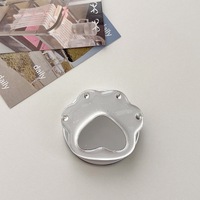 Support de téléphone portable pliable en forme de patte de chat, couleur unie, avec miroir et aimant, poignée de téléphone portable, cadeau