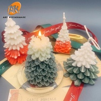 AK 3D-Weihnachtsbaum-Kerzenform Harzform Kreative Herzförmige Handgemachte DIY-Aromakerzen-Silikonform