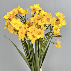 Vero tocco artificiale narciso Plumeria Bouquet fiori selvatici narciso artificiali fiori per la casa Hotel decorazione floreale - Product Image 3