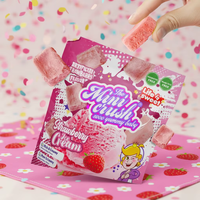 Bonbons Gélifiés Personnalisés Certifiés Halal Ultra Croustillants Lyophilisés, Type Crème Glacée, Non Collants, à Fondre, Sachet Refermable