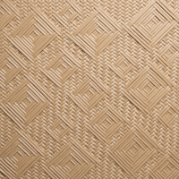Échantillons gratuits panneau de plafond tissé en rotin synthétique à tissage carré de couleur naturelle pour plafonds de restaurant hôtel