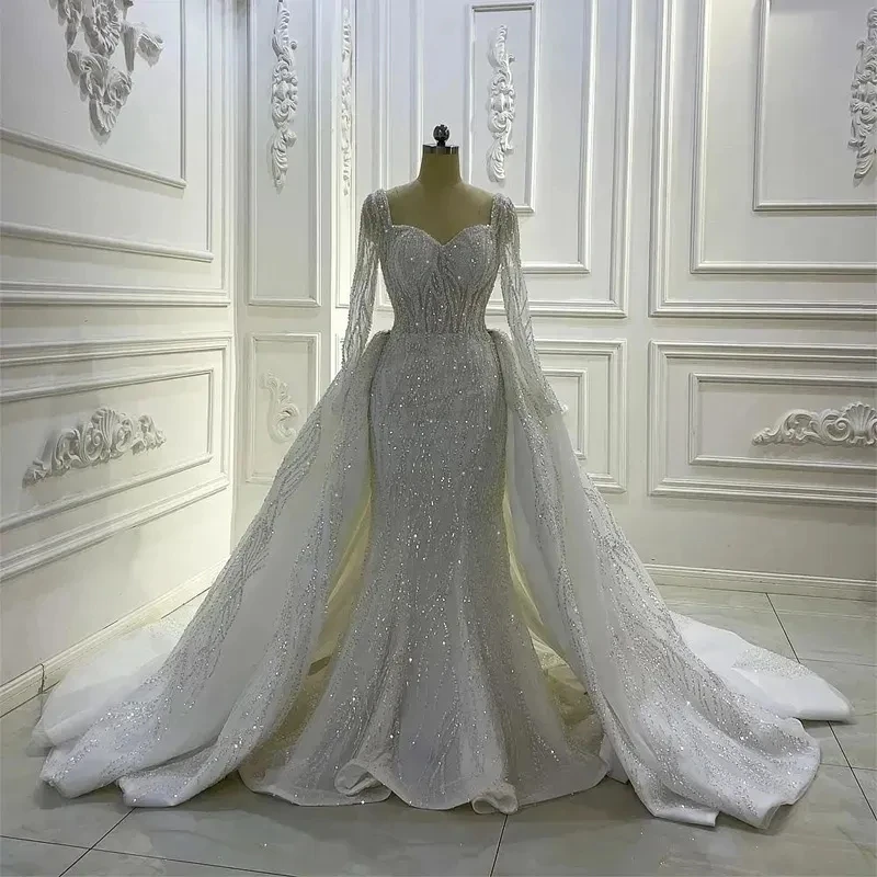 rhinestone mermaid wedding dress capella 000 rhinestones and beads Customized Luxury Glitter Modern Sweetheart