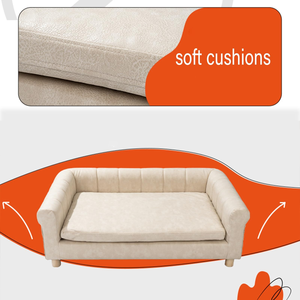 Holz-Haustierbett für Große Hunde & Katzen, Abnehmbares Waschbares Erhöhtes Hundebett mit Holzrahmen, Ganzjahres-Haustierbett - Product Image 6