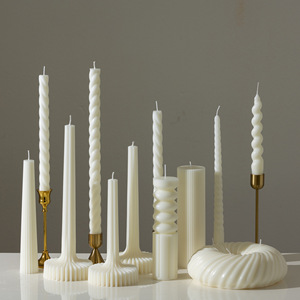 เทียนหอมอโรมาแบบใหม่เทียนหอมทำด้วยมือของโรงงานเทียนหอมหรูหราทรงเสาเทียนถั่วเหลืองน้ำมันหอมระเหยสีขาวสไตล์นอร์ดิก - Product Image 2