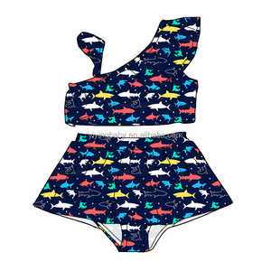 Ensemble d'été deux pièces décontracté pour filles-Top à une manche et jupe courte pour petites filles-Ensembles de vêtements personnalisés pour bébés filles - Product Image 4