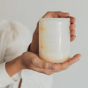 Aromaterapia di lusso rotondo di marmo <span class=keywords><strong>portacandele</strong></span> per natale decorazione di nozze di giada nave con coperchio onice barattolo di candela - Product Image 6