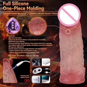 ORALSX Funda Vibradora de Silicona para Pene, Cubre Pene, Alargador de Pene, Retrasa la Eyaculación, Juguetes Sexuales para Hombres, Potenciador Sexual para Parejas - Product Image 3