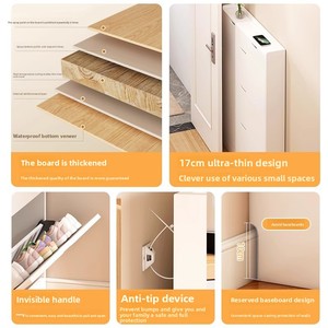 Nouveau modèle 17cm armoire à chaussures en bois Flip intérieur/extérieur <span class=keywords><strong>petit</strong></span> support d'<span class=keywords><strong>entrée</strong></span> étroit <span class=keywords><strong>pour</strong></span> l'<span class=keywords><strong>entrée</strong></span> de la maison - Product Image 3