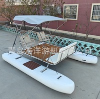 Bateau pneumatique à moteur rapide en PVC épaissi de 3,8 m pour les sports nautiques, la pêche, le kayak ou comme plateforme gonflable