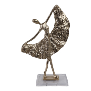 Scultura Danzatrice di Covington, Statuetta Decorativa in Tono Argento per Casa e Mensole - Product Image 1