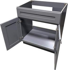 Offre Spéciale <span class=keywords><strong>30</strong></span> "de large x 21" de profondeur nouveau gris Shaker simple évier salle de bain vanité <span class=keywords><strong>base</strong></span> armoire laqué mat panneau de porte gris mélamine - Product Image 4